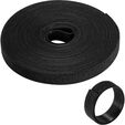 Tira de Velcro Organizadora de Cables Ewent EW1563 Hook & Loop Reutiliz&aacute;veis 15mm 10 metros Preta image number null