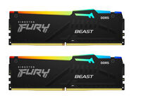 Kingston Kit 64GB (2 x 32GB) DDR5 5200MHz FURY Beast RGB Negro 2R CL40