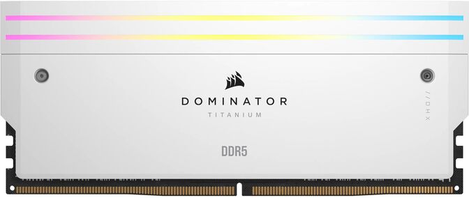 Corsair Kit 64GB (2 x 32GB) DDR5 6400MHz Dominator Titanium RGB White CL32 image number 2