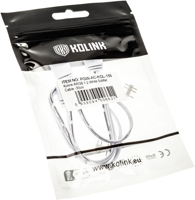 Cable Splitter Kolink 1-2 ARGB 30cm Blanco image number 2