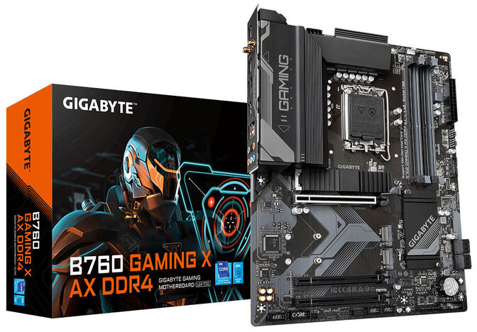 GIGABYTE B760 GAMING X AX DDR4 Placa base - Soporta CPUs Intel Core de 14&ordf; generaci&oacute;n, VRM digital de 8+1+1 fases, hasta 5333MHz DDR4 (OC), 3xPCIe 4.0 M.2, Wi-Fi 6E, LAN de 2.5GbE, USB 3.2 Gen 2 image number 0