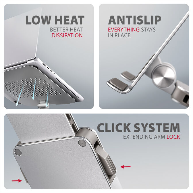 Soporte Elevat&oacute;rio Rotativo AXAGON STND-LR para Port&aacute;tiles 10"-16" image number 8