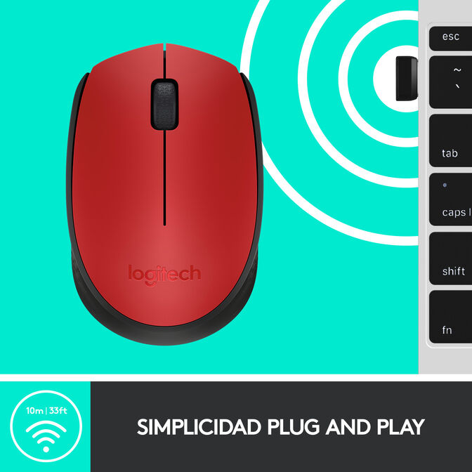 Rat&oacute;n Logitech M171 Wireless Vermelho/Negro image number 11