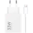 Cargador de carga R&aacute;pida Xiaomi 33W HyperCharge Combo USB Tipo-A Blanco + Cable USB-A a USB-C image number null