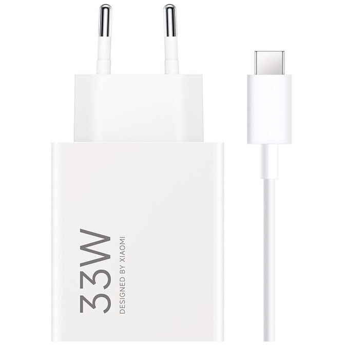 Cargador de carga R&aacute;pida Xiaomi 33W HyperCharge Combo USB Tipo-A Blanco + Cable USB-A a USB-C image number 0