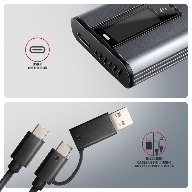 Caja Externa AXAGON EEM2-SD2 para M.2/SSD C/ Display USB-C 3.2 Gen2 - Silver image number 6