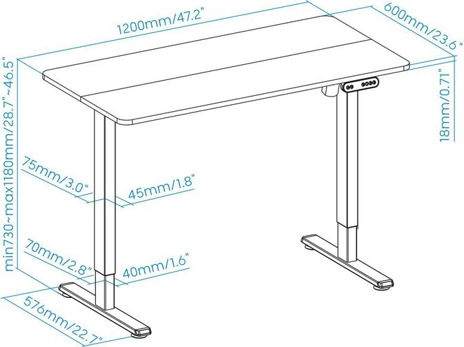 Secret&aacute;ria Escrit&oacute;rio Tooq ORIGAMI Ajustable Negro image number 6