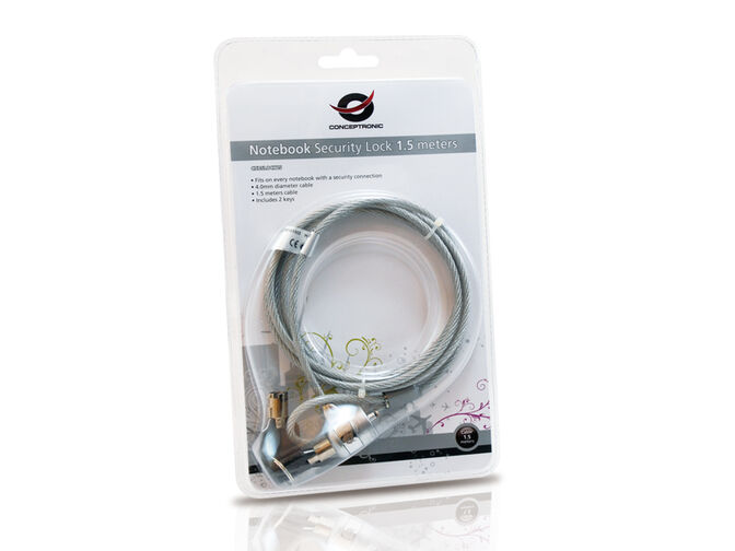 Cable de Seguridad para Port&aacute;til Conceptronic con Llave 1.5 M image number 3