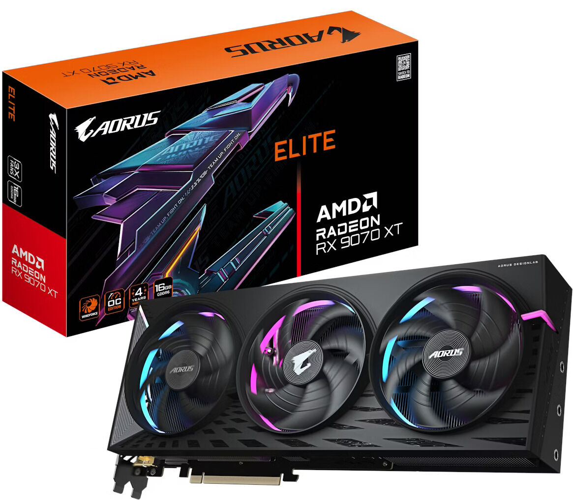 Tarjeta Gr&aacute;fica Gigabyte Radeon RX 9070 XT Aorus Elite 16GB GDDR6