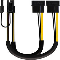Cable Placa Gráfica NanoCable - 2x 5.25"M para PCI-E (Molex 6/2Pinos) M 20 CM