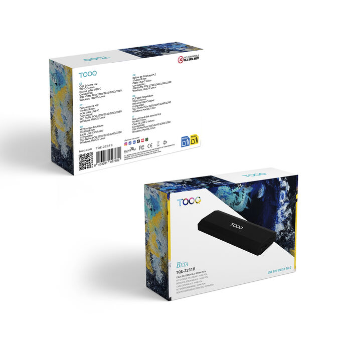 Caja SSD Tooq TQE-2231B M.2 NVMe PCIe USB3.1 Gen 2 Negro image number 8