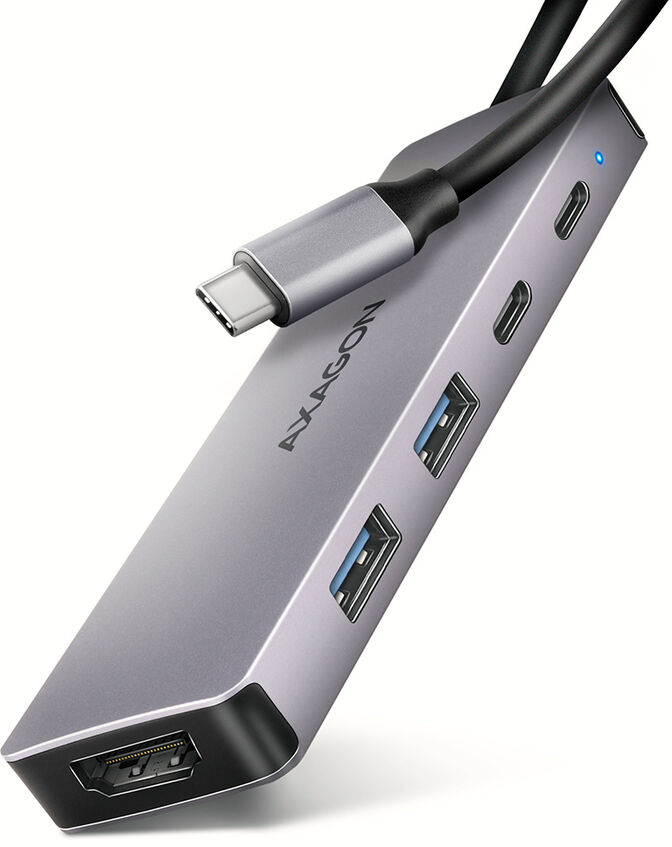 HUB USB-C AXAGON HMC-5H60 USB-C 3.2 Gen 1 hub, 2x USB-A, 1x USB-C, 4K 60Hz HDMI, PD 100W image number 0