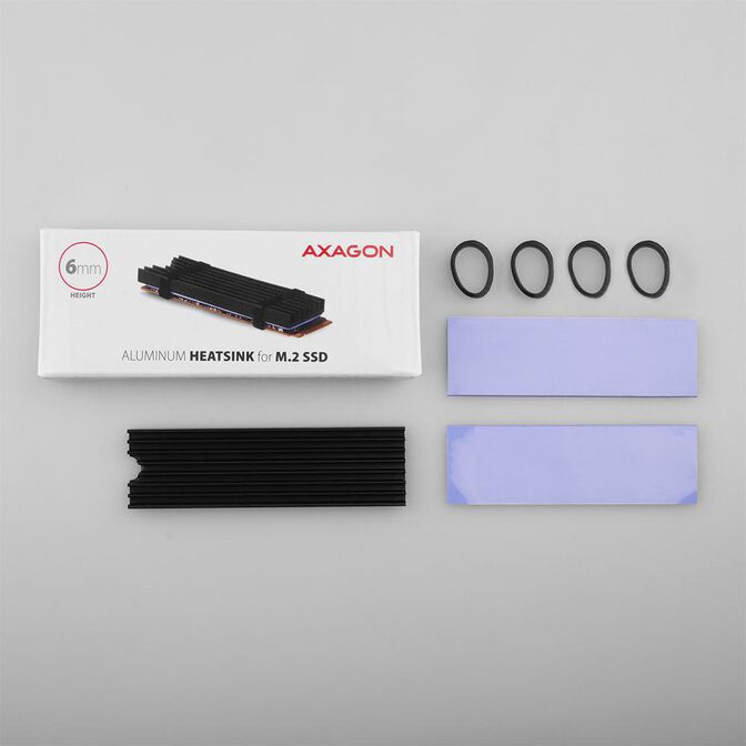 Dissipador Pasivo AXAGON CLR-M2L6 - M.2 SSD, 80mm SSD, ALU, silicone thermal pads, height 6mm image number 5
