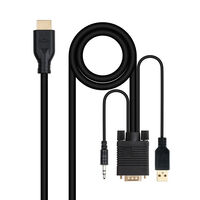 Cable Convertidor Nanocable VGA/M+AUDIO/M+USB-A/M-HDMI/M, 1.8 M