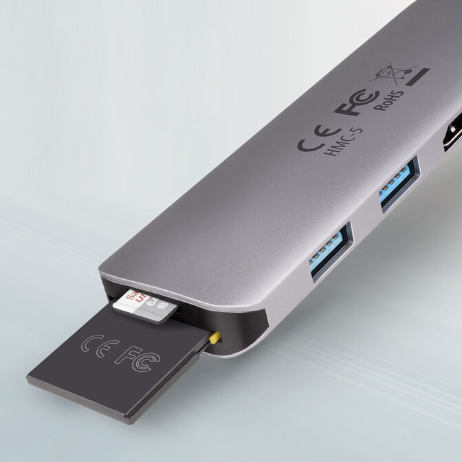 HUB USB-C AXAGON HMC-5 2x USB-A, HDMI, SD/microSD, USB 3.2 Gen 1 hub, PD 100W image number 1