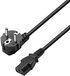 Cable de Alimentacion Ewent EC1901 Shuko Plug > IEC, Angled 90°, 3m Negro image number null