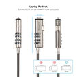 Cable de Seguridad para Port&aacute;til tipo NANO con Combinaci&oacute;n 1.5M Gris Oscuro image number null