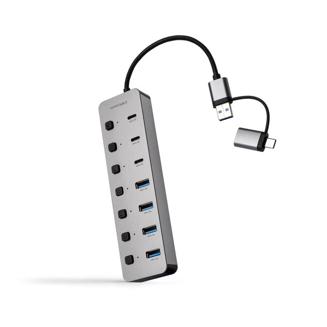 Hub Nanocable USB-C+USB-A/M para 4xUSB-A + 3xUSB-C 3.0 + USB-C 5V image number 0