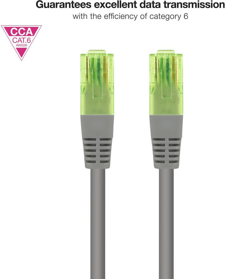 Cable de Red Patchcord Nanocable RJ45 CAT.6 UTP AWG26 CCA 0.30 M Gris image number 2