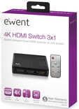 Switch HDMI Ewent 3 Portas 4K@30Hz image number null