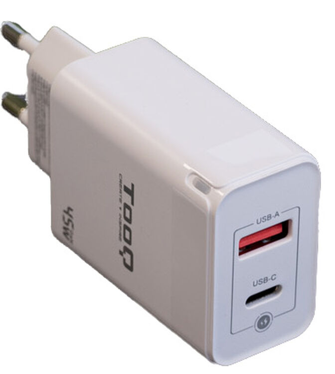 Cargador GaN Tooq USB-C/PD 30W + USB-A/QC 45W image number 1