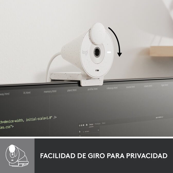 Webcam Logitech Brio 300 Full HD 1080p USB Type-C Blanca image number 9
