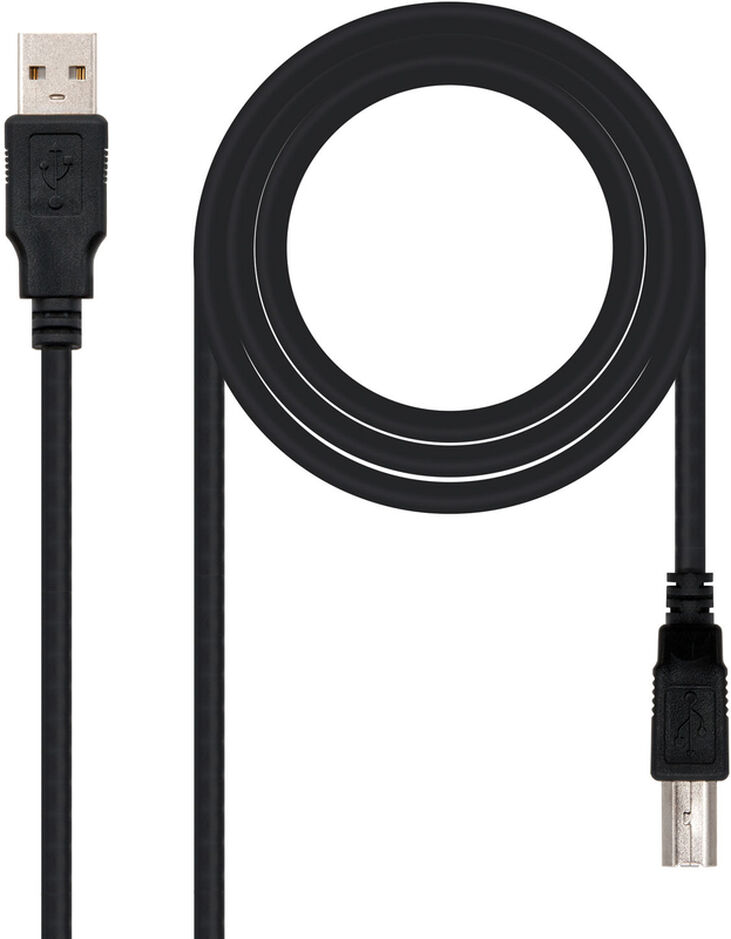 Cable USB 2.0 Nanocable USB-A/M para USB-B/M 1.8 M Negro image number 0
