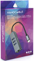 Adaptador Gigabit NanoCable USB-C a Ethernet Gigabit 10/100/1000 Mbps / 3x USB 3.0 15 CM Gris image number null