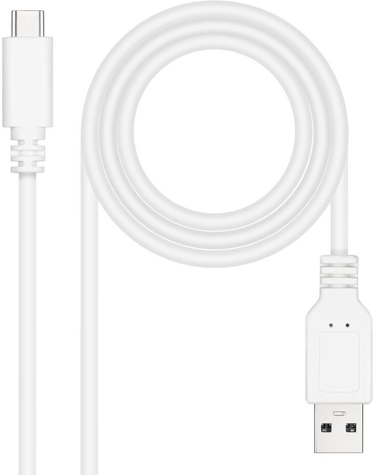 Cable USB 2.0 3A Nanocable USB-C/M para USB-A/M 2 M Blanco image number 0