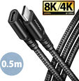 Extensi&oacute;n AXAGON BUCM32-CF05AB USB-C <-> USB-C 3.2 Gen 2, 0.5m, 20 Gbps, ALU, braid image number null