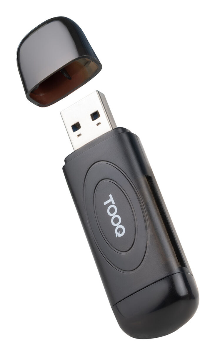 Lector de Tarjetas Tooq USB-A 3.0, SD/TF, Negro image number 0