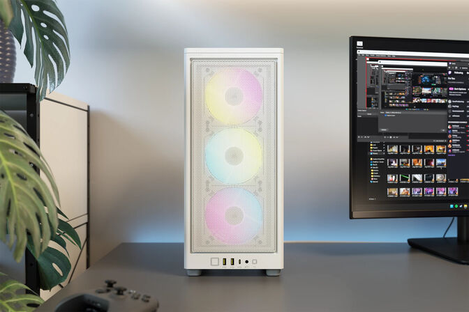 Torre Mini-ITX Corsair iCue 2000D RGB Blanco Cristal Templado image number 13