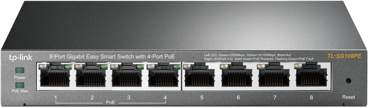 Switch TP-Link TL-SG108PE 8 Portas Gigabit Easy Smart c/ 4 Portas PoE+ image number 0