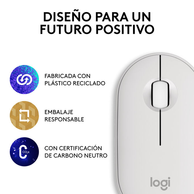Rat&oacute;n Logitech Pebble 2 M350s Bluetooth Blanco image number 19
