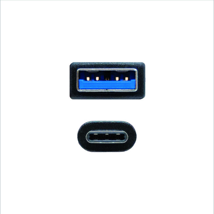 Cable USB 3.1 GEN2 10Gbps 3A Nanocable USB-C/M para USB-A/M 0.5 M Negro image number 2