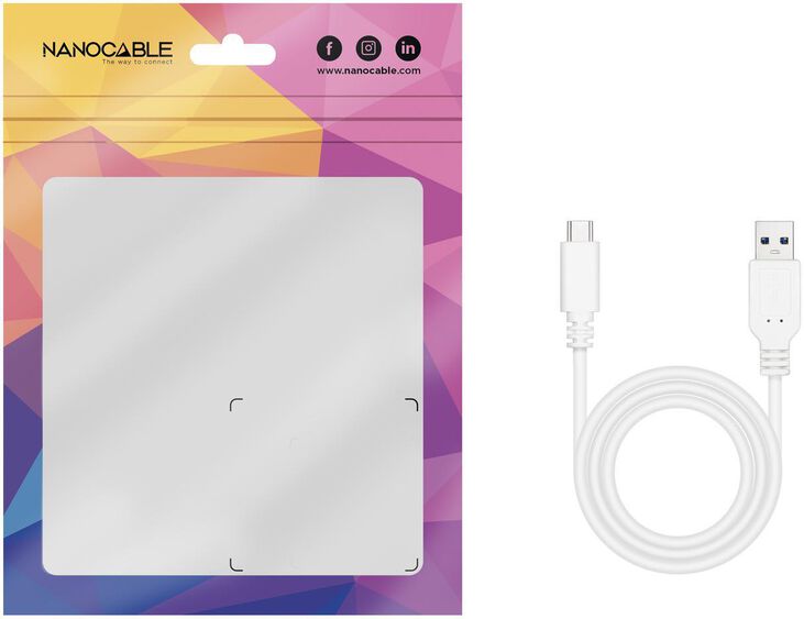 Cable USB 2.0 3A Nanocable USB-C/M para USB-A/M 2 M Blanco image number 4
