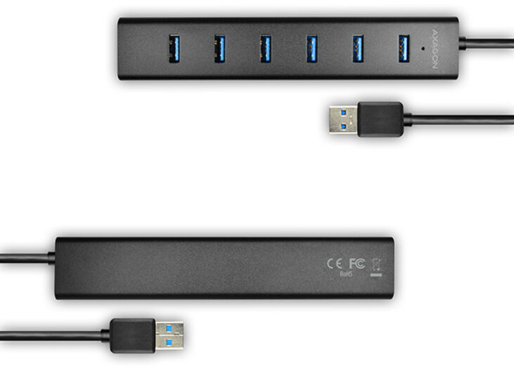 USB-A-Hub AXAGON HUE-SA7BP, 7x USB 3.0, 1x Micro-USB - 40cm image number 2