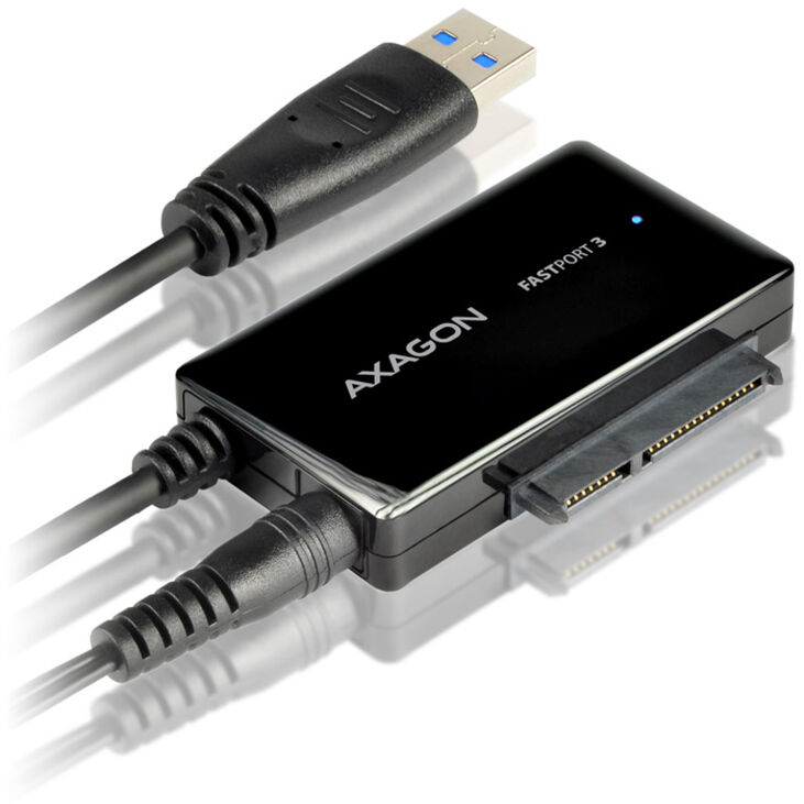 Adaptador AXAGON ADSA-FP3 FASTPort3, USB 3.0, HDD/SSD/ODD, SATA 6G HDD - inclui cargador image number 0