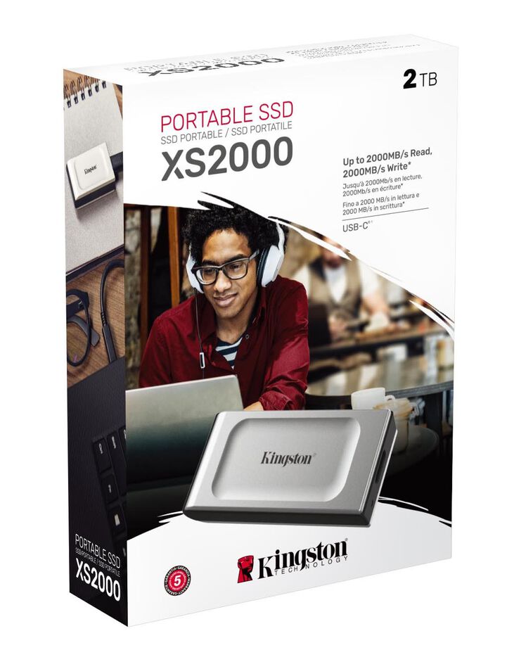 SSD Externo Kingston XS2000 2TB USB3.2 Gen2 Gris (2000/2000MB/s) image number 4
