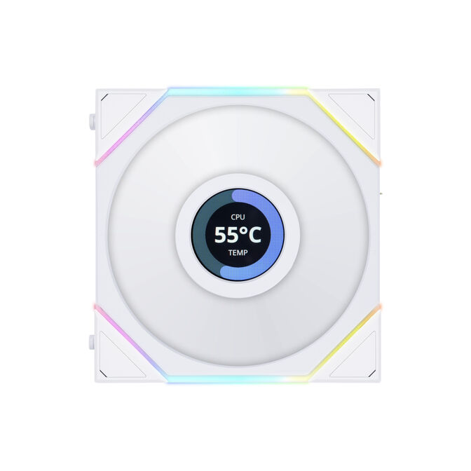 Ventilador Lian Li UNI FAN TL120 LCD RGB PWM Blanco 120mm (Pack 3) image number 1