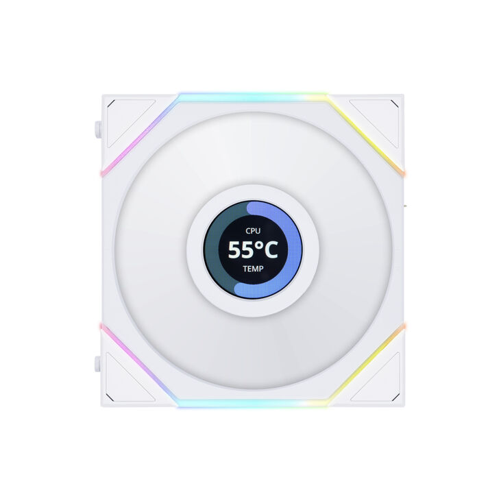 Ventilador Lian Li UNI FAN TL120 LCD RGB PWM Blanco 120mm (Pack 3) image number 1