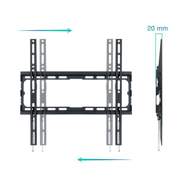 Soporte de Pared Tooq 32" a 70" Max. 45Kg Negro image number 2