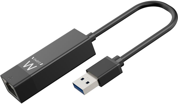Adaptador de Rede Ewent EW1017 Gigabit Ethernet USB 3.2 Gen 1 Negro image number 0