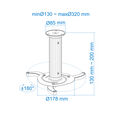 Soporte de Techo Tooq para Proyectores Max.10kg Negro image number null