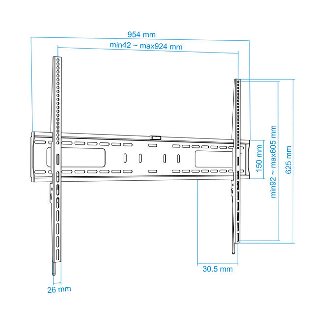Soporte de Pared Tooq 60" a 100" Max. 75Kg image number 9