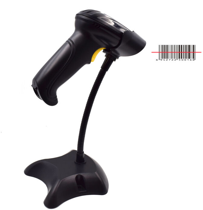 Lector C&oacute;digo Barras Ewent EW3430 Wireless Laser 1D c/ base image number 2