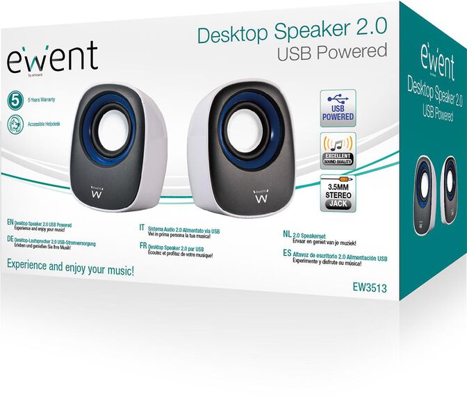 Altavoces Ewent Est&eacute;reo 2.0 5W RMS Blancas image number 3