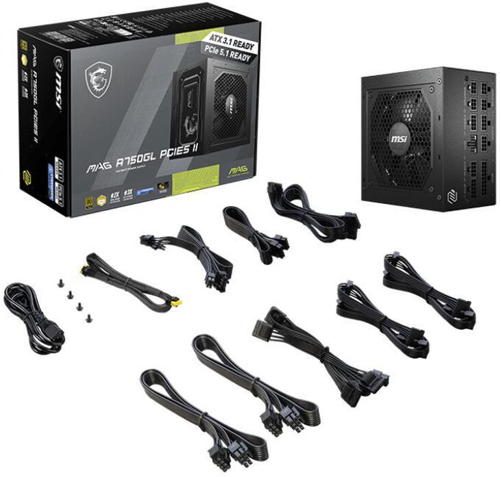 Fuente Alimentación Modular MSI MAG A750GL 750W 80+ Gold PCIE5 II image number 3