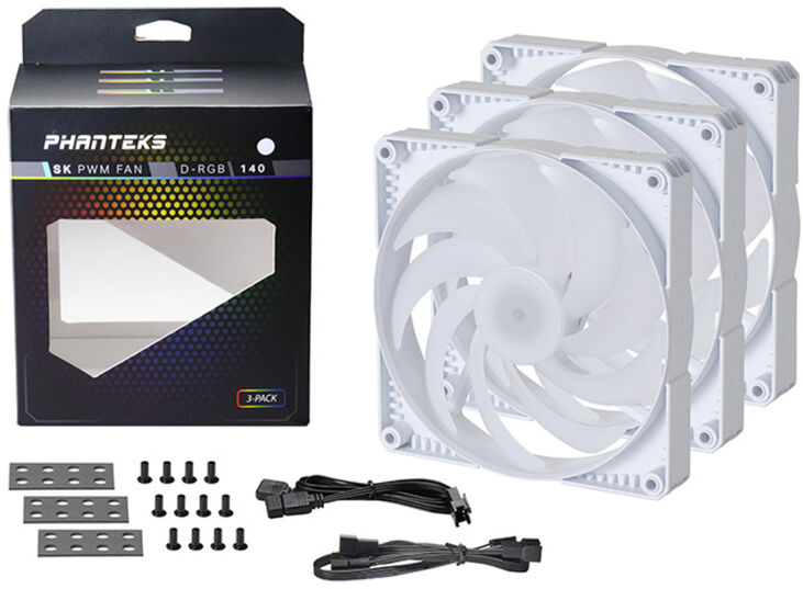 Ventilador Phanteks SK PWM D-RGBBlanco Pack 3 - 140mm image number 7