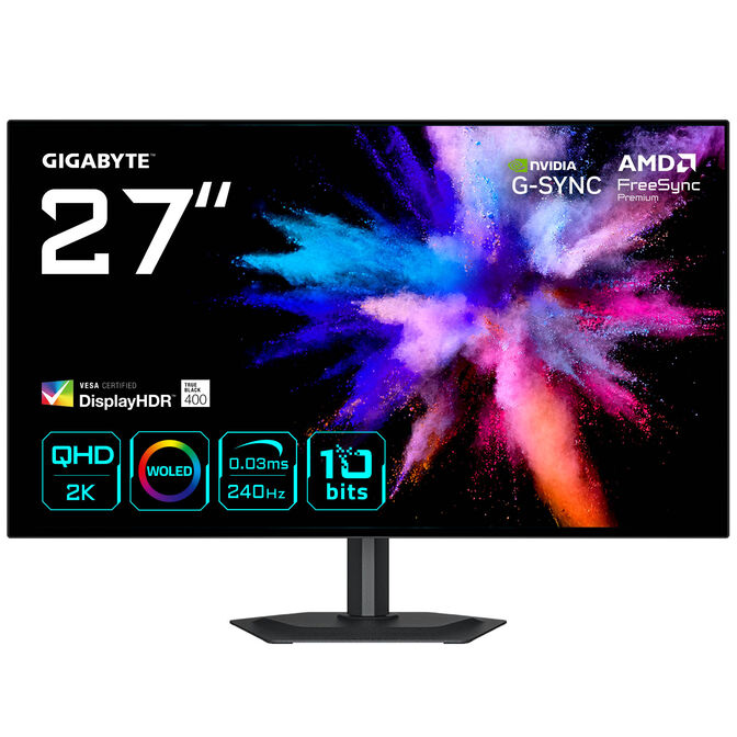 Monitor Gigabyte 27" GO27Q24G OLED QHD 240Hz 0.03ms FreeSync G-SYNC Compatible VESA Display HDR True Black 400 image number 0